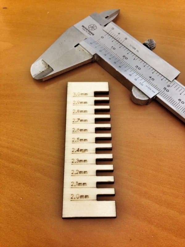 Material Thickness Gauge Calibration Tool DXF Vector File