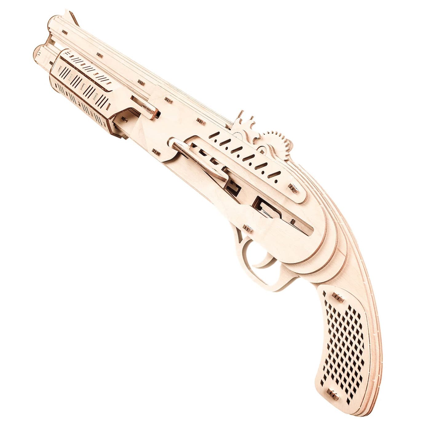 Mechanical Wooden Shotgun 3D Puzzle Laser Cut Vector File
