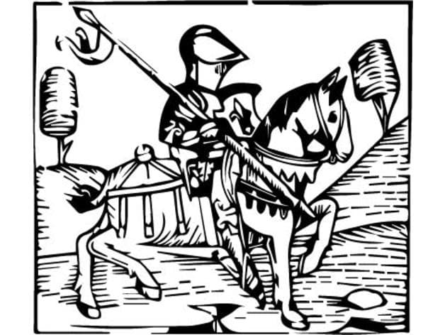 Medieval Knight on Horseback Vector Design DXF File
