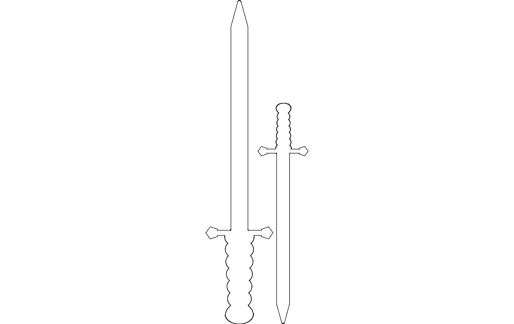 Medieval Sword and Dagger Vector Design DXF File