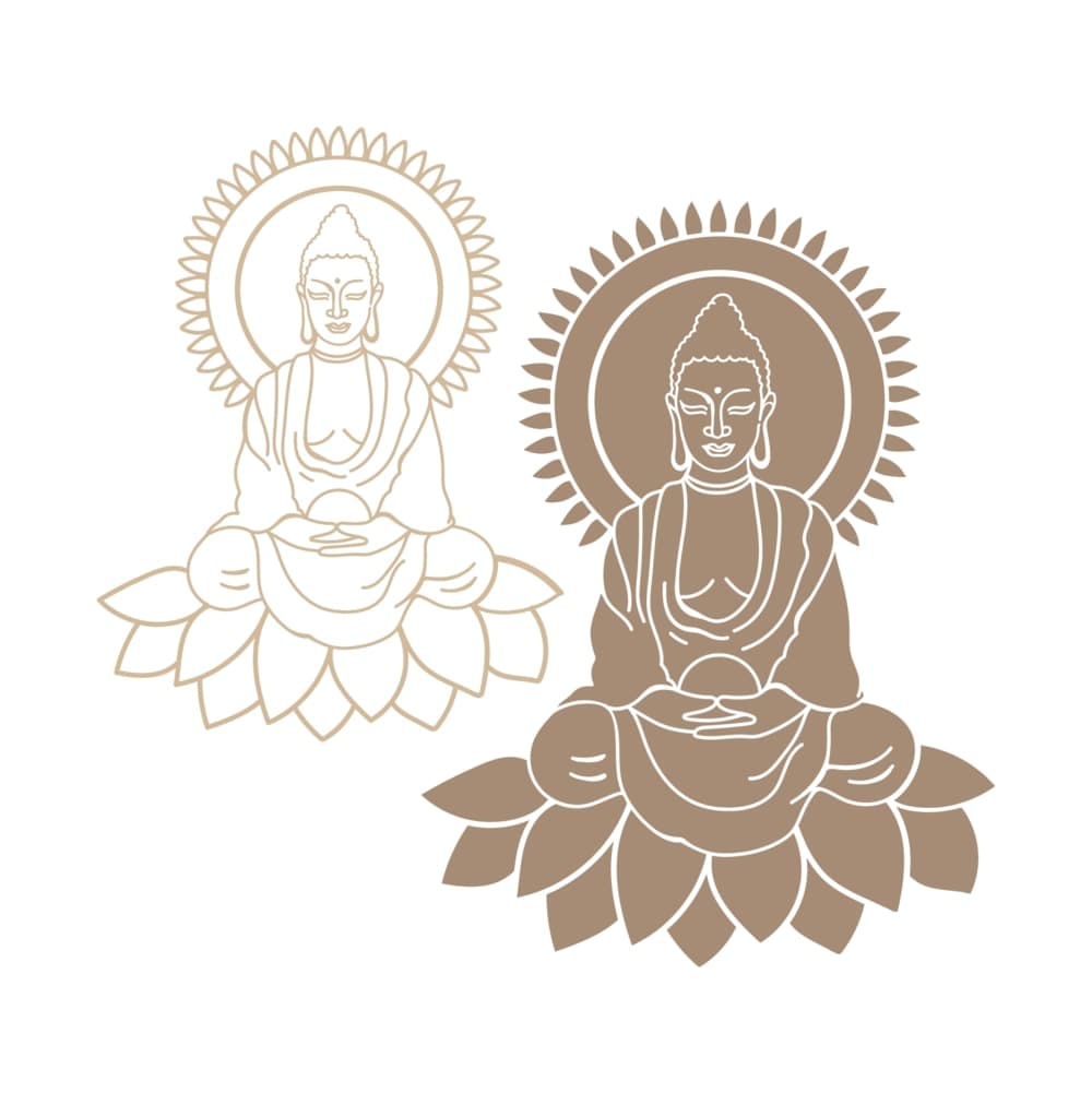 Meditating Buddha Vector Design for Laser Cutting DXF