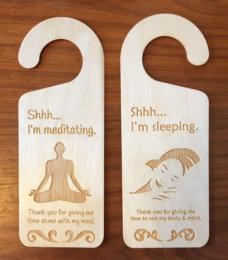 Meditation and Sleep Door Hanger Set - Laser Cut SVG File