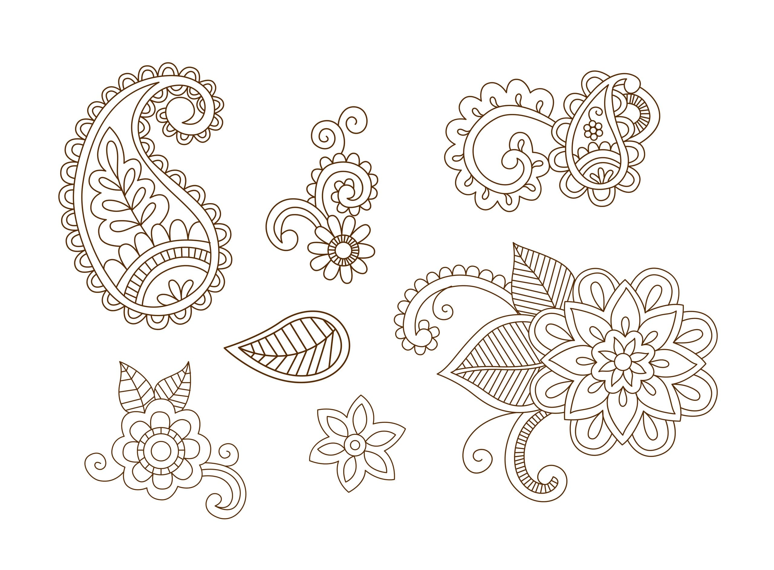 Mehndi Floral Ornaments Vector Collection for Laser Cutting