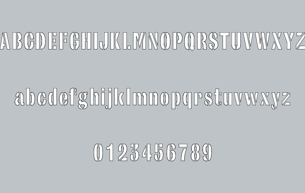 Military Army Stencil Font Set - DXF Vector File