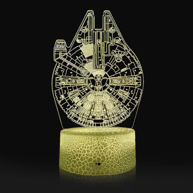 Millennium Falcon 3D Illusion Lamp Vector Design for Laser Cutting
