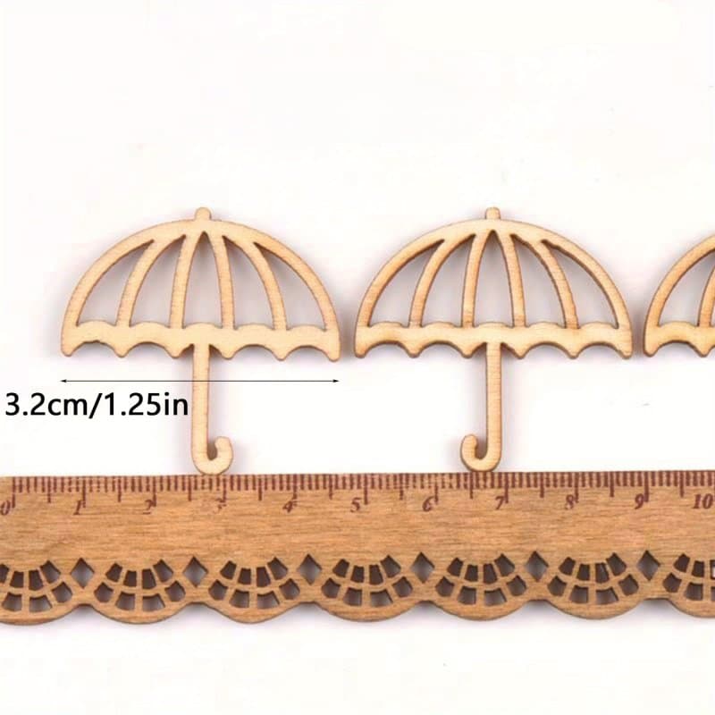 Mini Laser Cut Umbrella Wood Cutout Vector DXF SVG Template