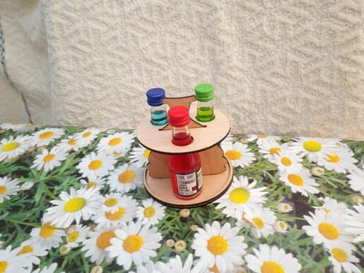 Mini Shot Bottle Display Stand Laser Cut Vector SVG File