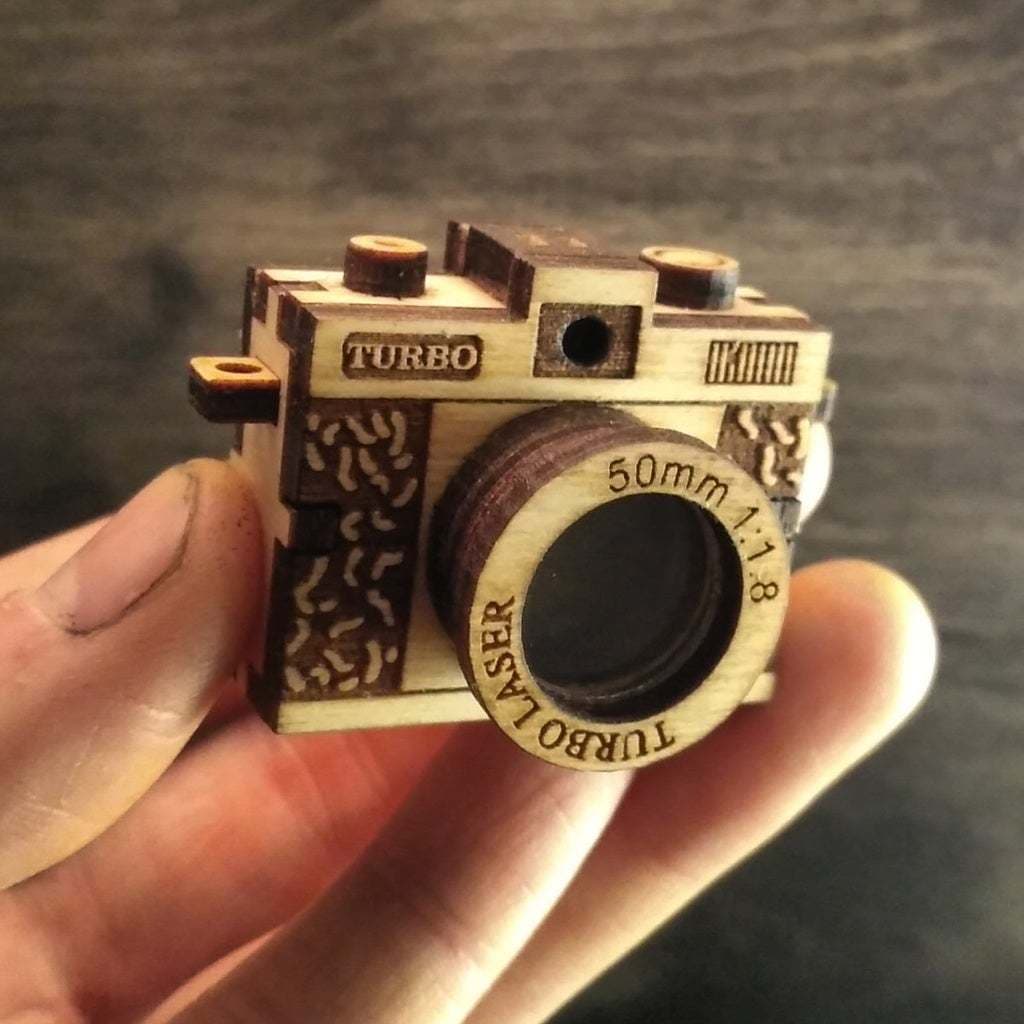 Miniature Camera Pendant Laser Cut SVG File