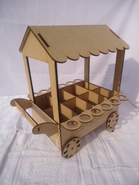 Mini Carrito de Dulces Plano de Corte Láser 3D DXF CDR
