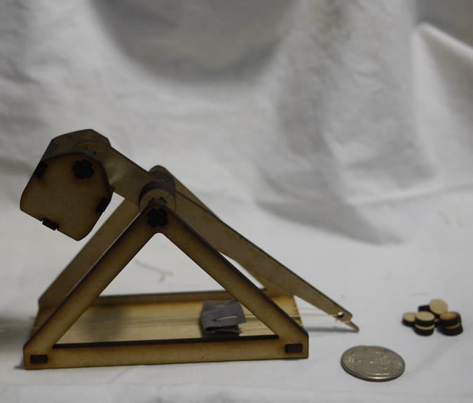 Miniature Desktop Trebuchet Laser Cut Vector File