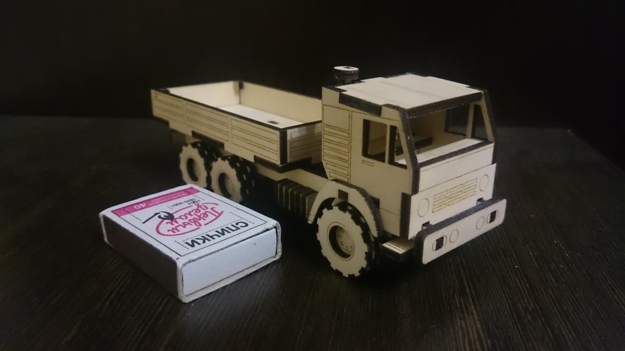 Miniature Dump Truck 3D Puzzle Laser Cut Vector Plan