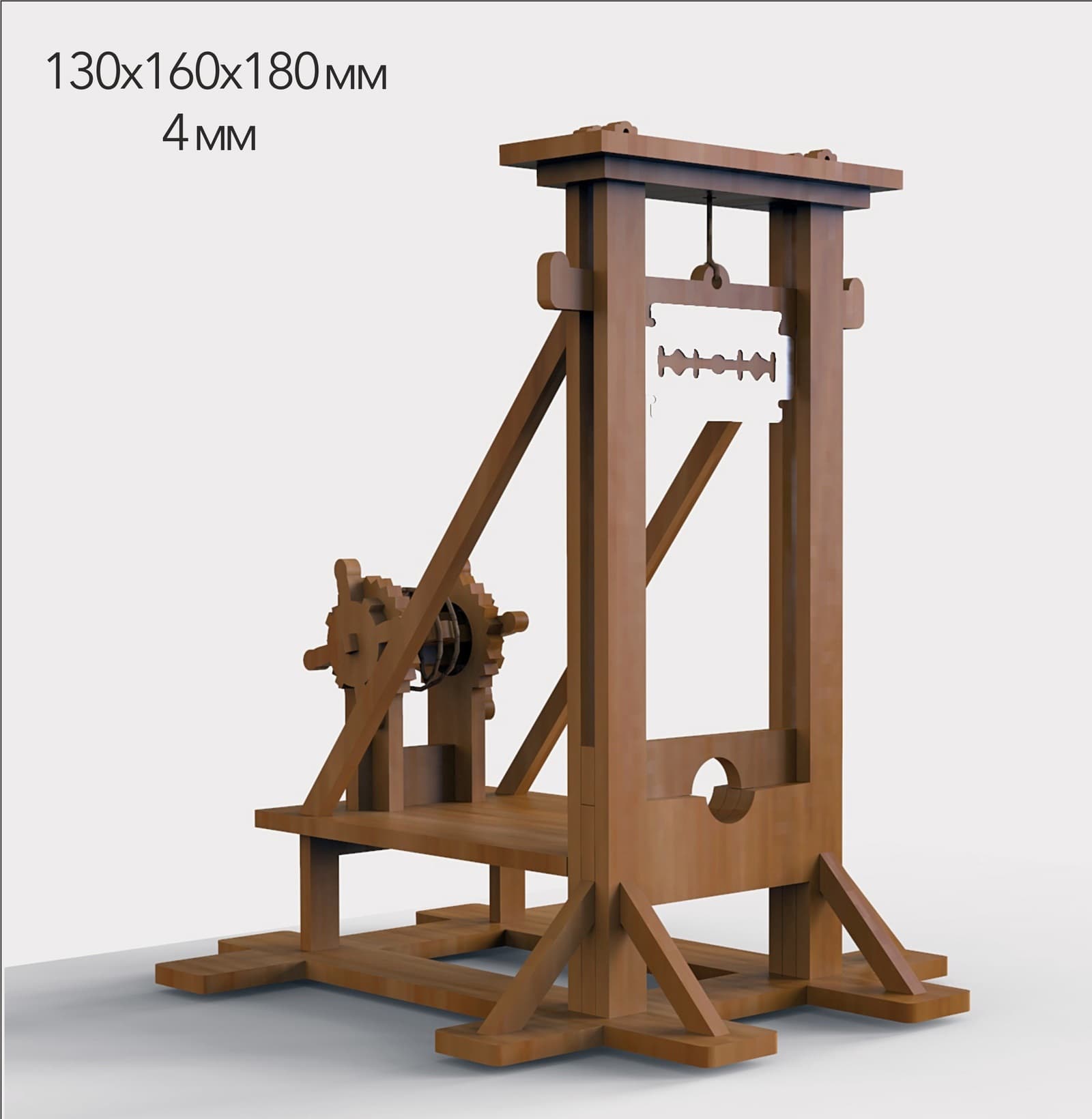 Miniature Guillotine 3D Puzzle Laser Cut Vector File