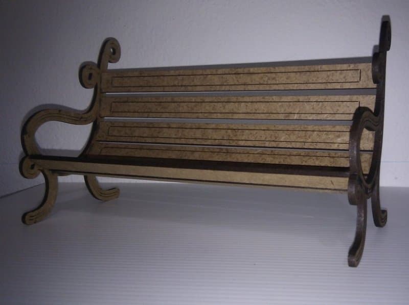 Miniature Park Bench Laser Cut Vector File (CDR, SVG)