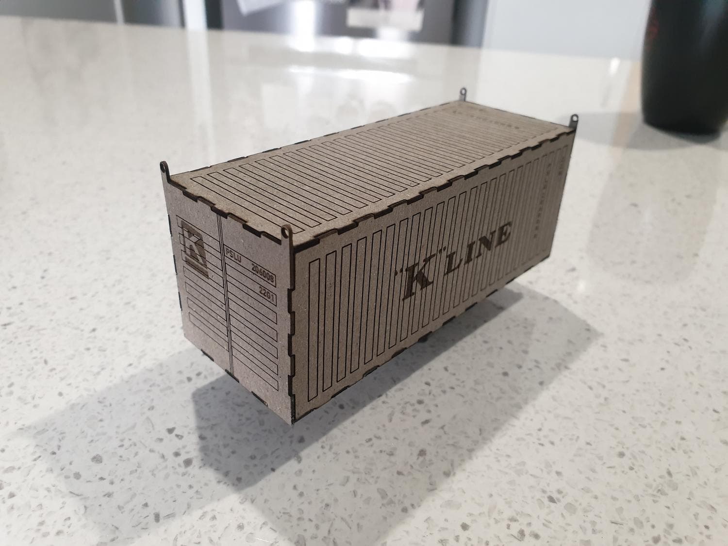 Miniature Shipping Container 3D Puzzle Laser Cut SVG File