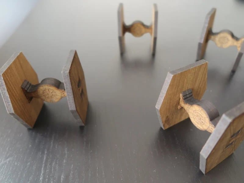 Miniature TIE Fighter Starfighter Laser Cut DXF File