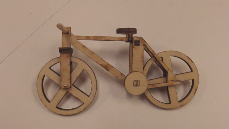 Miniature Wooden Bicycle Laser Cut Vector File (DXF)
