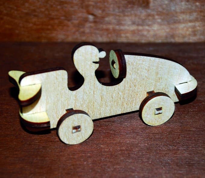 Miniature Wooden Toy Car Laser Cut Vector File