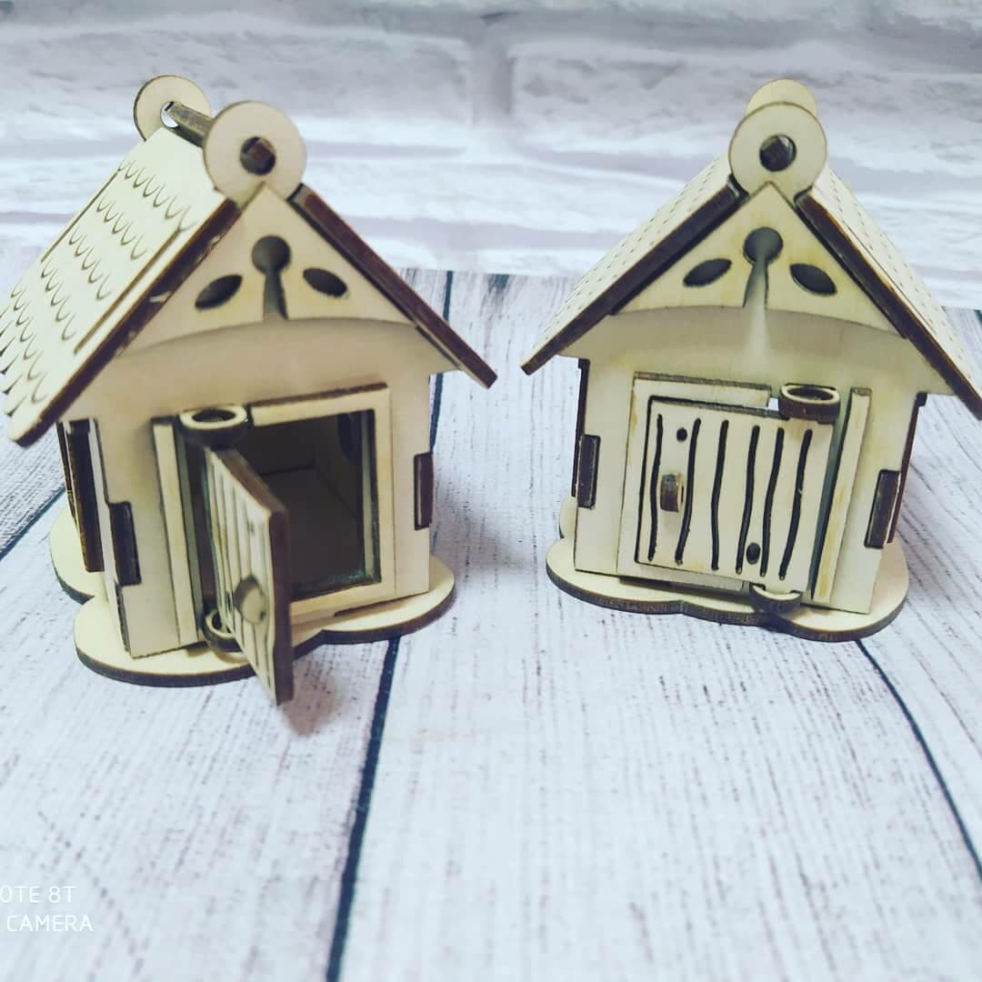 Miniature Wooden Toy House Laser Cut Vector File