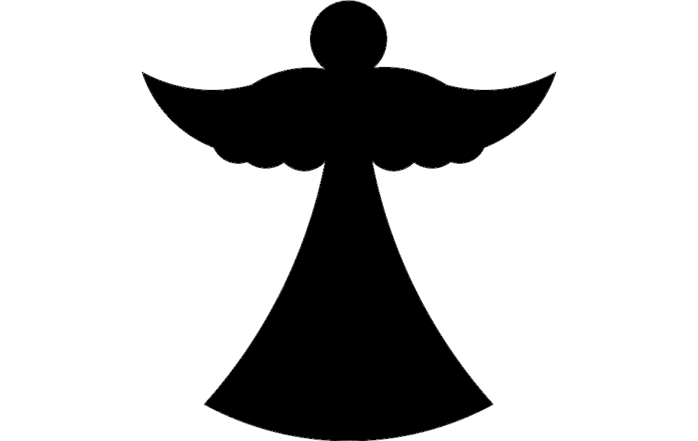 Minimalist Angel Silhouette Vector File for Laser Cutting