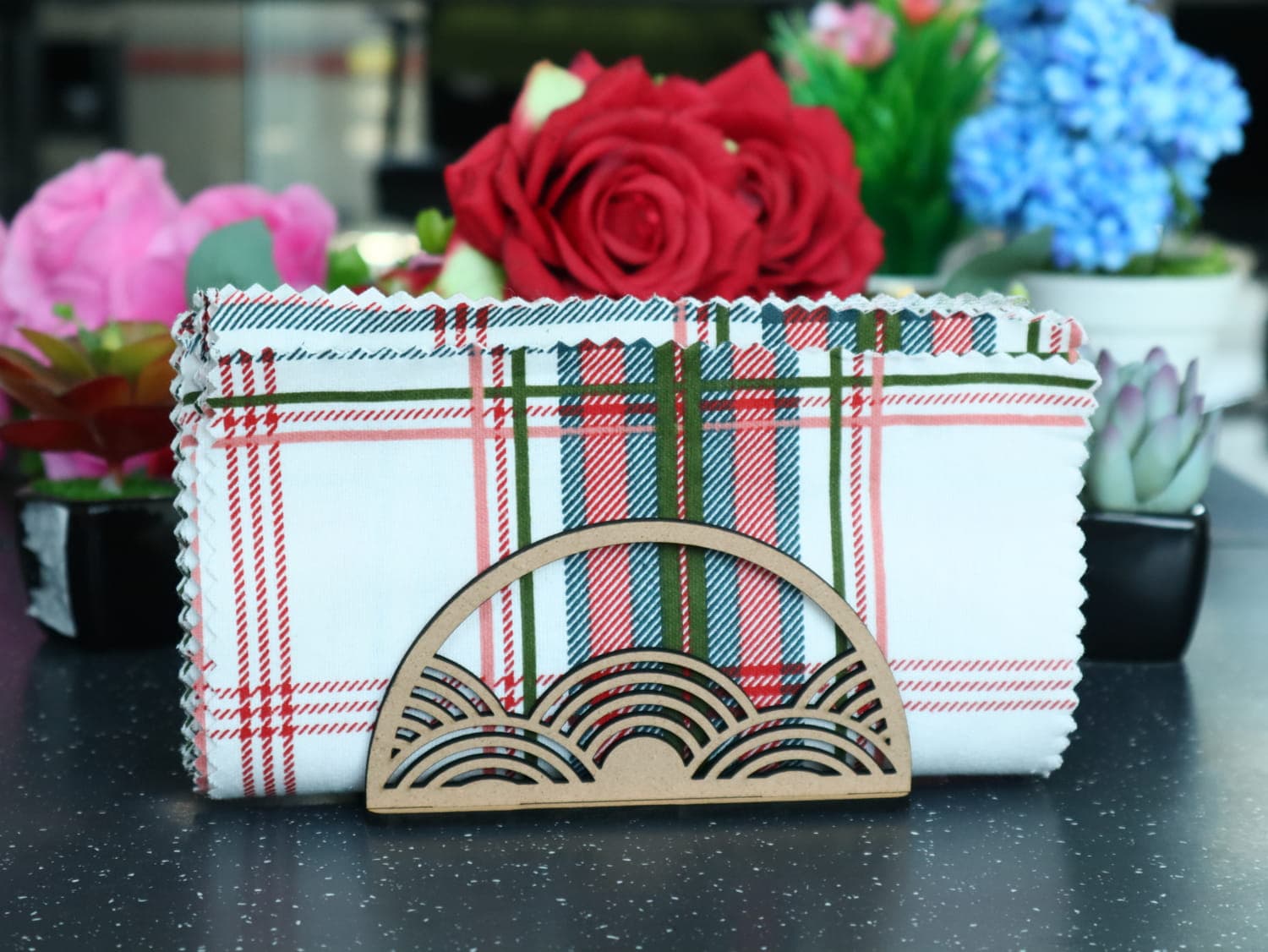 Minimalist Arc Napkin Holder Laser Cut Vector Design