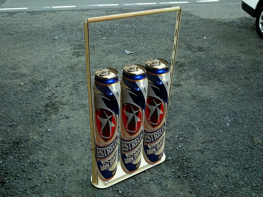 Minimalist Beer Can Caddy Laser Cut Vector File