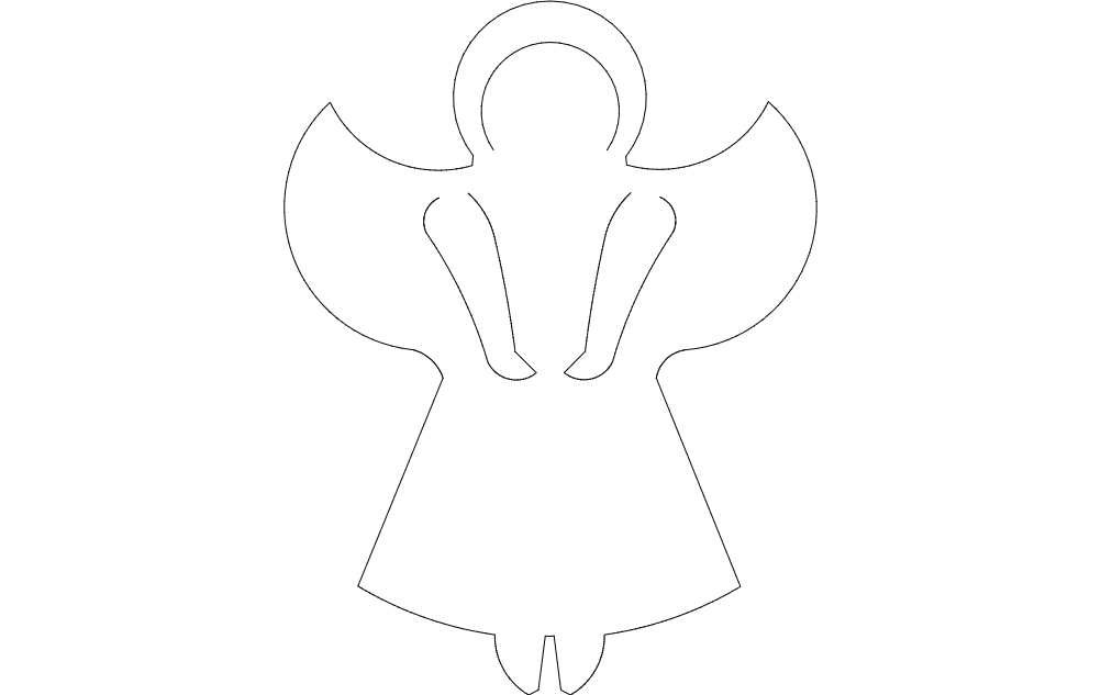 Vector DXF de Ángel Navideño Minimalista para Corte Láser