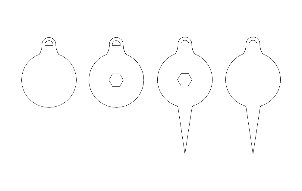 Minimalist Christmas Bauble Ornaments Vector DXF File