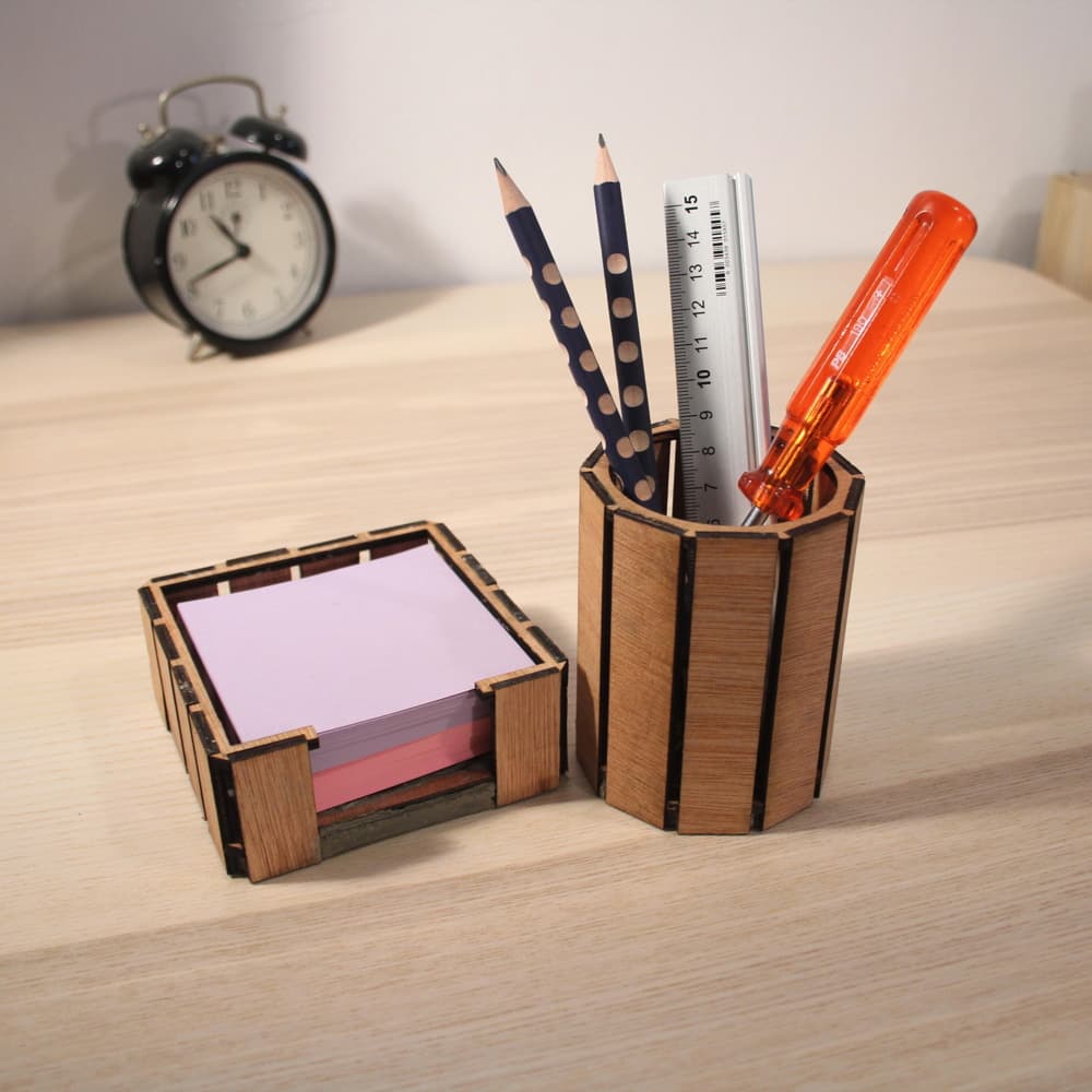 Minimalist Desk Organizer Set Laser Cut Vector Plan