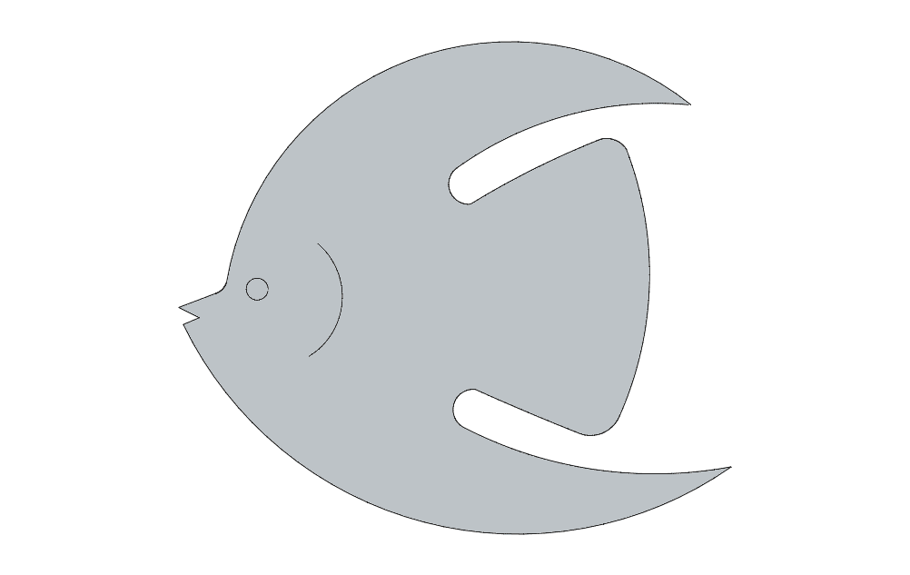 Minimalist Fish Silhouette Vector DXF File for Laser Cutting