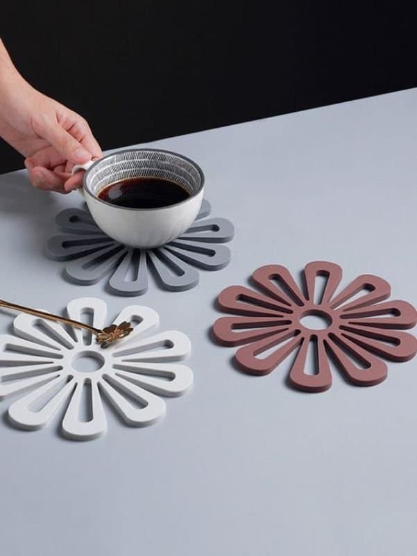 Minimalist Flower Coffee Coasters Vector File for Laser Cutting