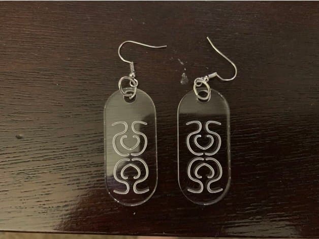 Minimalist Geometric Oval Earrings Laser Cut Vector SVG