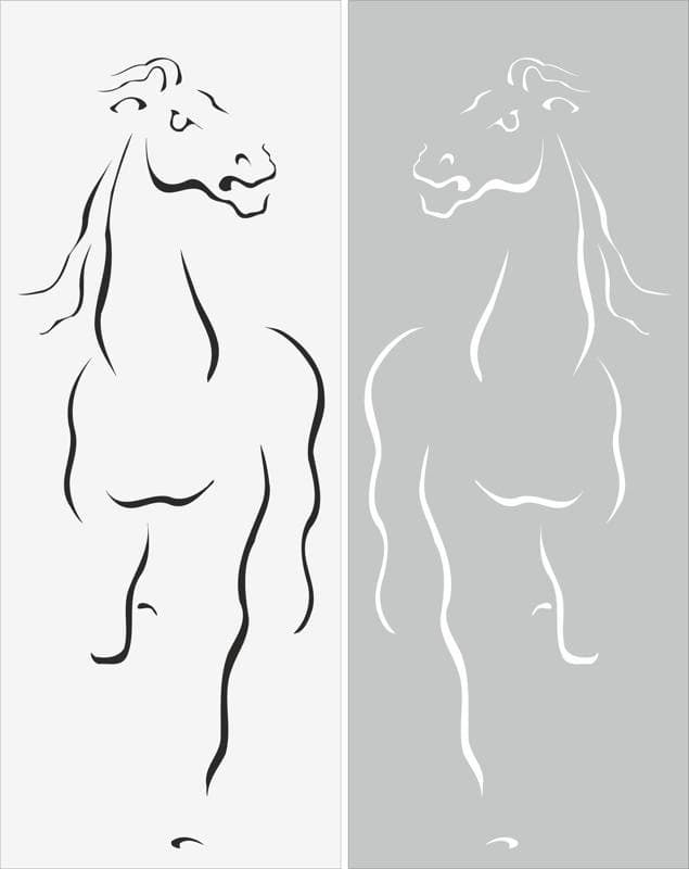 Minimalist Horse Line Art Vector for Laser Cutting (DXF/SVG/CDR)