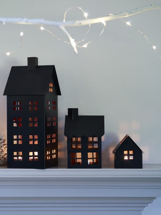 Minimalist House Tea Light Lanterns Vector for Laser Cutting