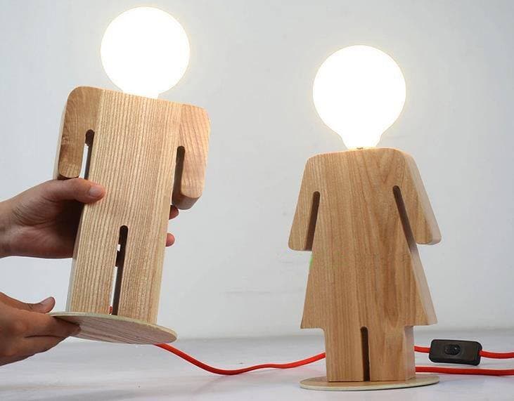 Minimalist Human Figure Table Lamp Vector DXF File
