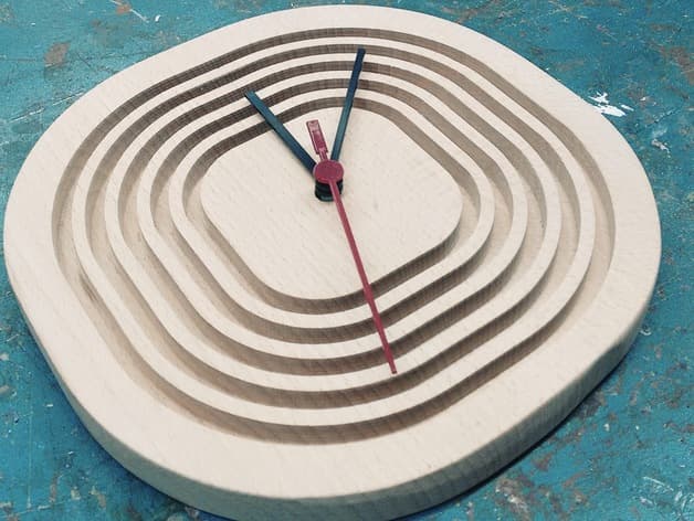 Minimalist Layered Step Wall Clock Vector File for CNC