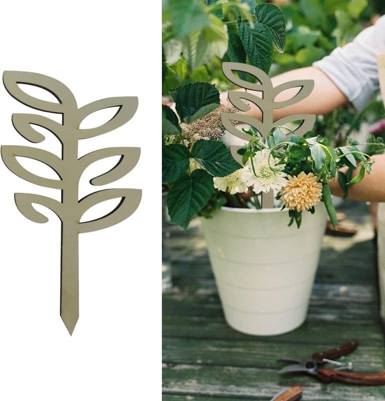 Minimalist Leaf Plant Trellis Vector for Laser Cutting (SVG/DXF)