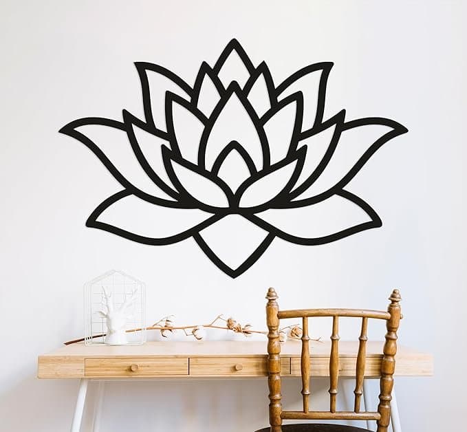 Minimalist Lotus Flower Wall Art Vector Laser Cut File