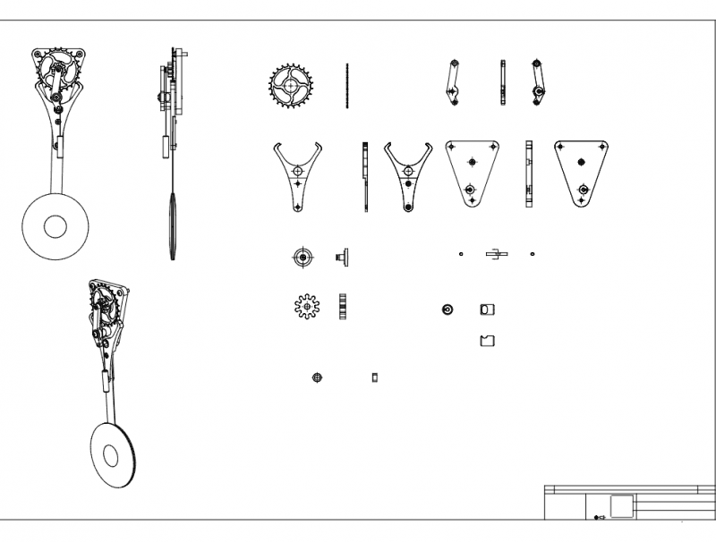 Minimalist Mechanical Pendulum Clock DXF Vector File