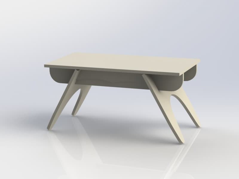 Minimalist Mid-Century Coffee Table Laser Cut Vector DXF File