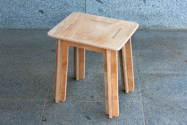 Minimalist Plywood Stool Laser Cut Vector File