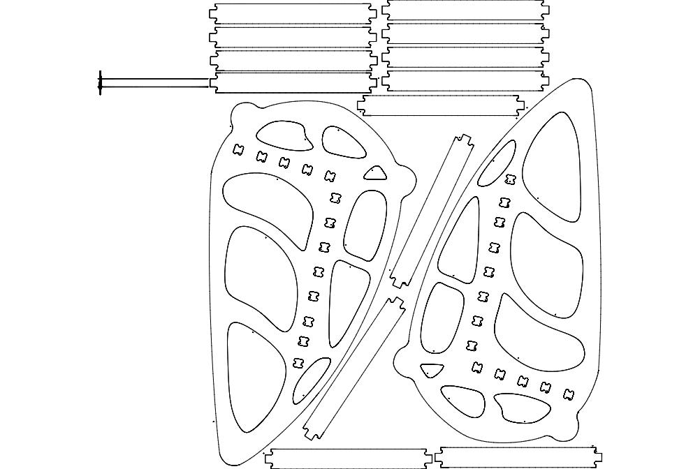 Minimalist Rocking Chair Vector Design for Laser Cutting DXF