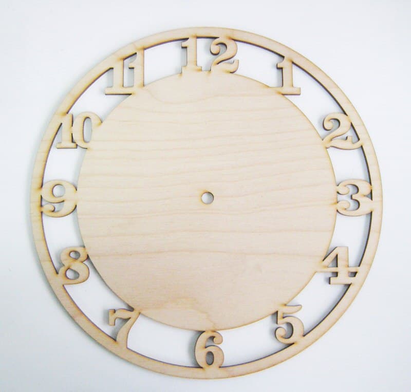 Minimalist Round Wall Clock Face Vector File for Laser Cutting