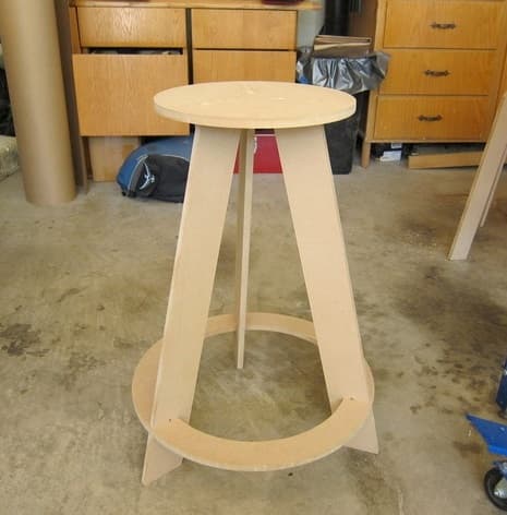 Minimalist Round Wooden Stool CNC Project DXF Vector File