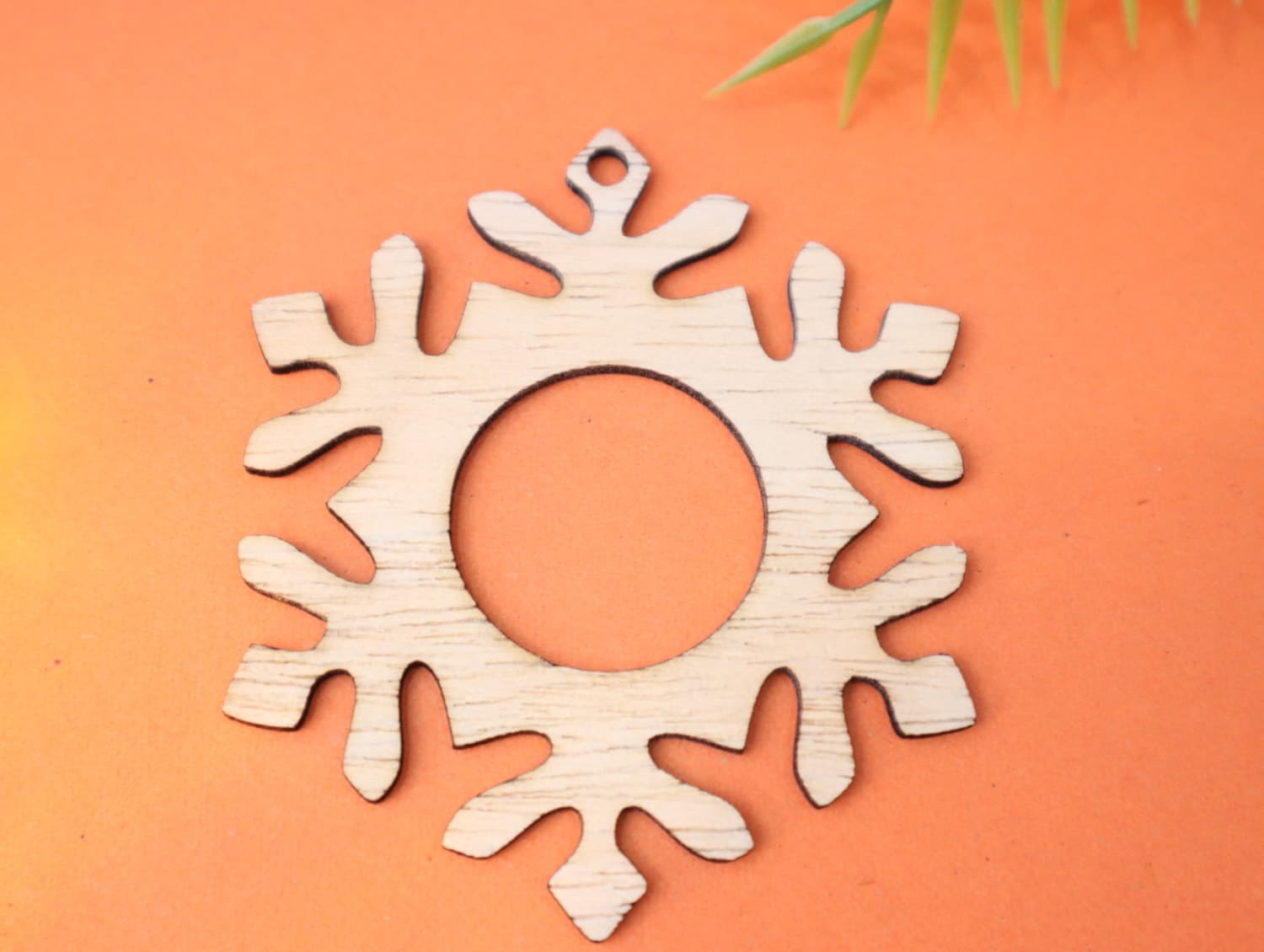 Minimalist Snowflake Christmas Ornament Laser Cut Vector