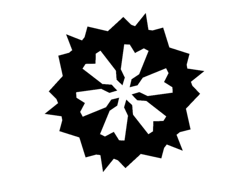 Minimalist Snowflake Silhouette Vector Design DXF File