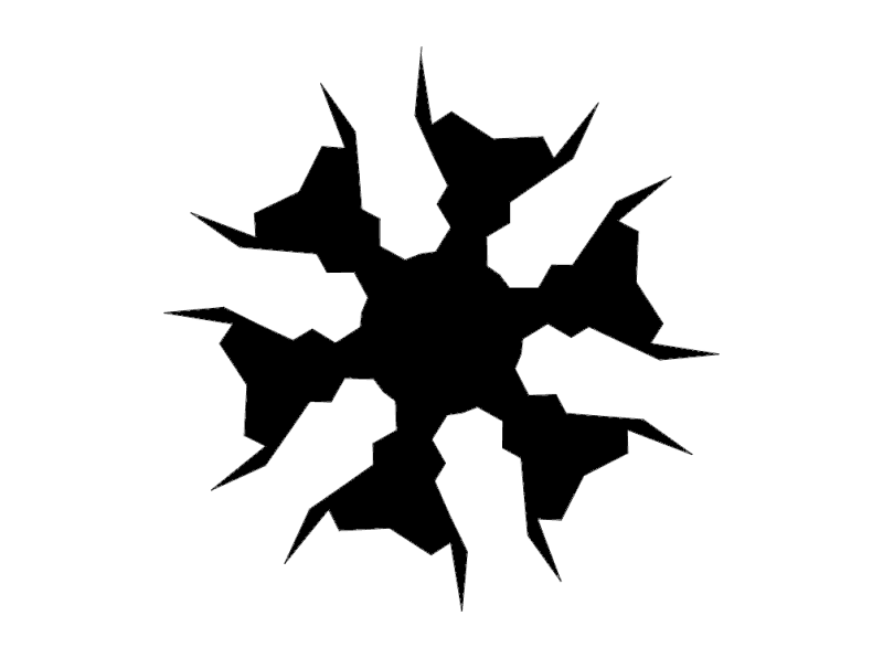 Minimalist Snowflake Vector Silhouette DXF File