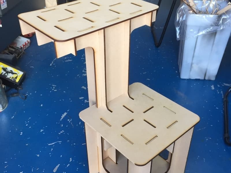 Minimalist Tiered Desk and Chair Set Laser Cut Vector Plan