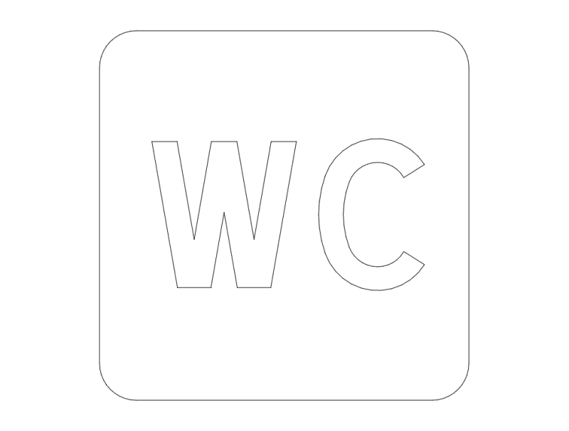 Minimalist WC Restroom Sign Vector Template DXF