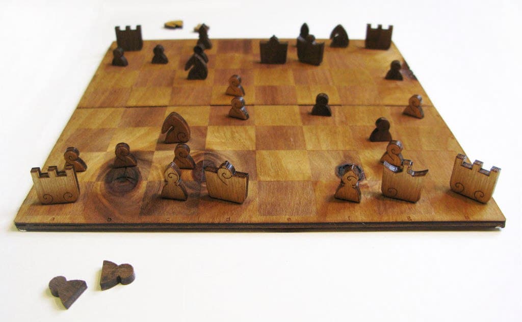 Minimalist Wooden Chess Set Laser Cut Vector File