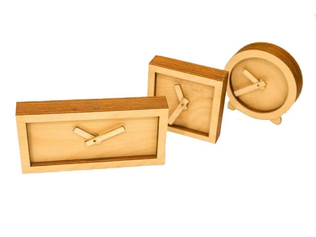 Minimalist Wooden Desk Clock Set Laser Cut Vector File